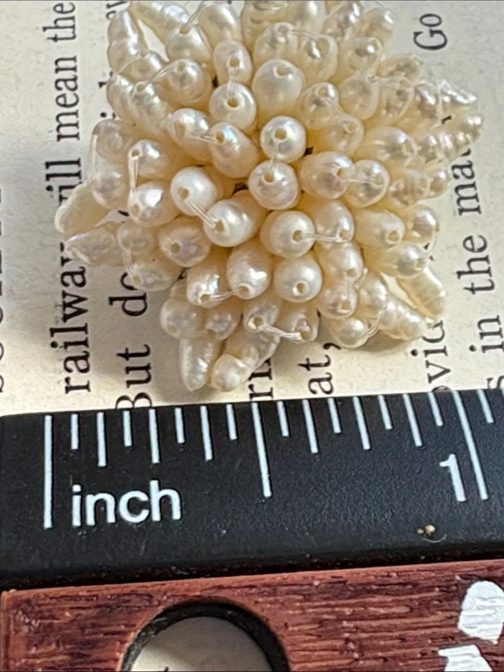 1980’s Seed Pearl Cluster Brooch and Earrings Set - Irredescent Creamy White